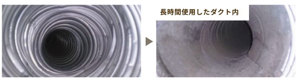 ”長時間使用したダクト内の汚れ”
